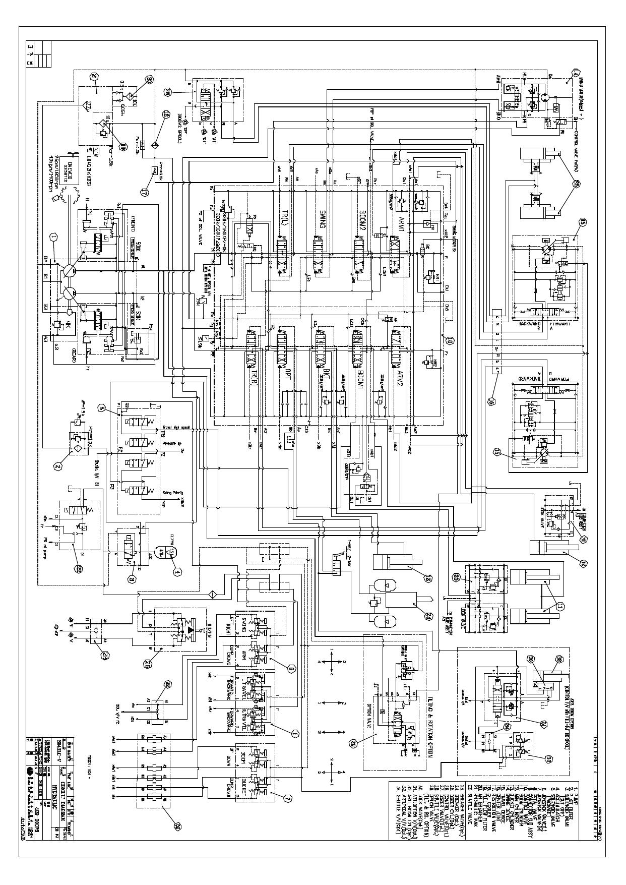 S140LV Hydraulic Circuit Diagram Schematic Daewoo Doosan full option